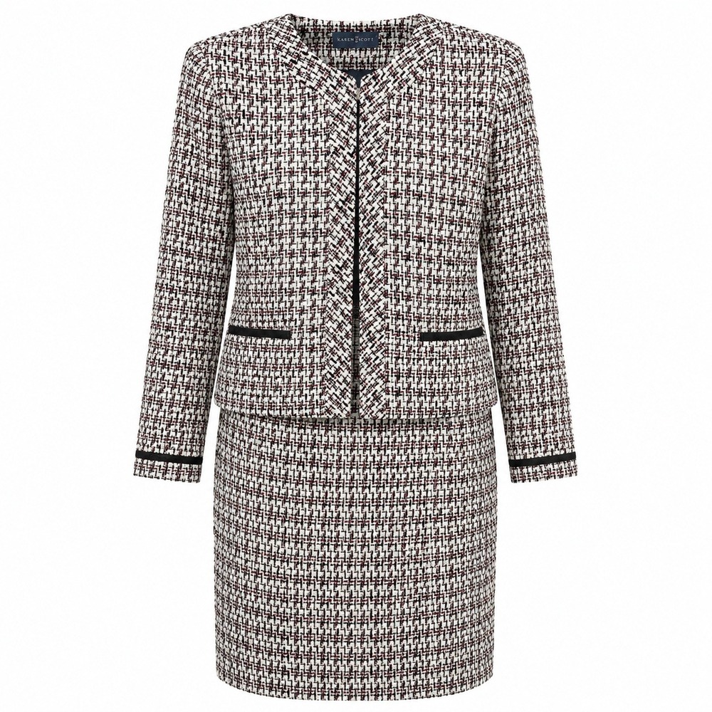 Karen Scott Old Money Skirt Suit Women Size 14 Dark Academia Coquette Preppy